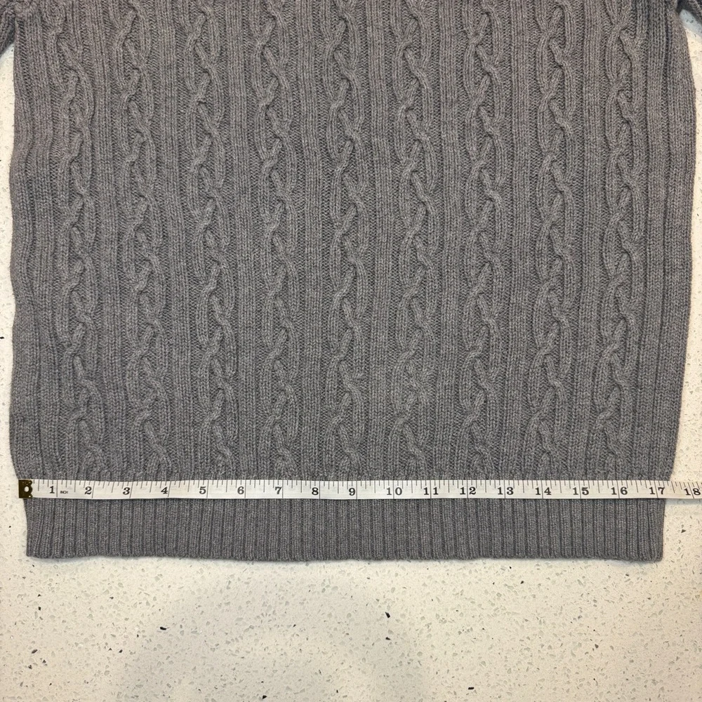 Croft & Barrow Womens Charcoal V-Neck Sweater thick cable knit